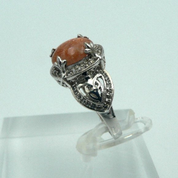Sz 7 Genuine  Madras Sunstone (Ovl 2.75 ct) Ring   NWOT - Picture 3 of 5